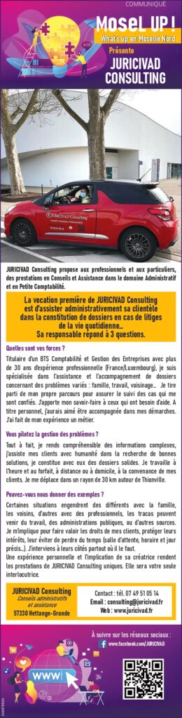 Article sur JURICIVAD Consulting paru dans le Républicain Lorrain du vendredi 13 mai 2022